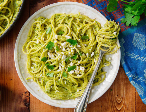 Green Spaghetti with Chicken